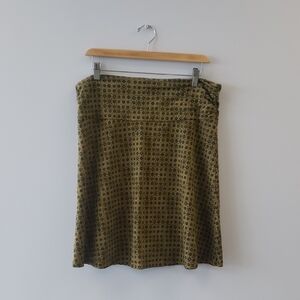 Toad&Co Chaka Skirt Green Moss Geo Print